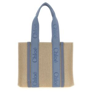 Chloé Blue Linen Tote Women's Bag